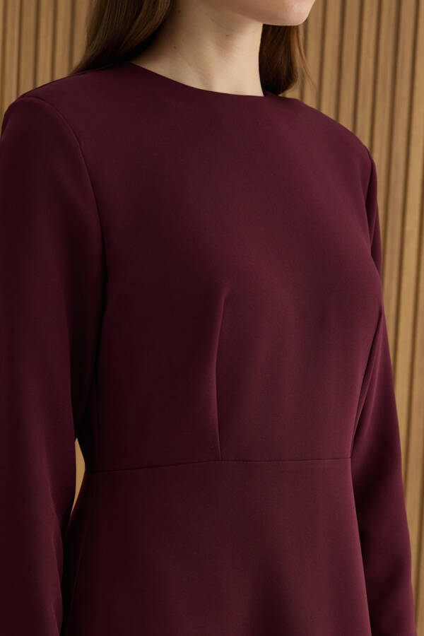 Bordo Dokuma Elbise - 4