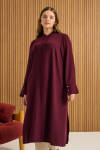Bordo Dokuma Uzun Tunik - 2