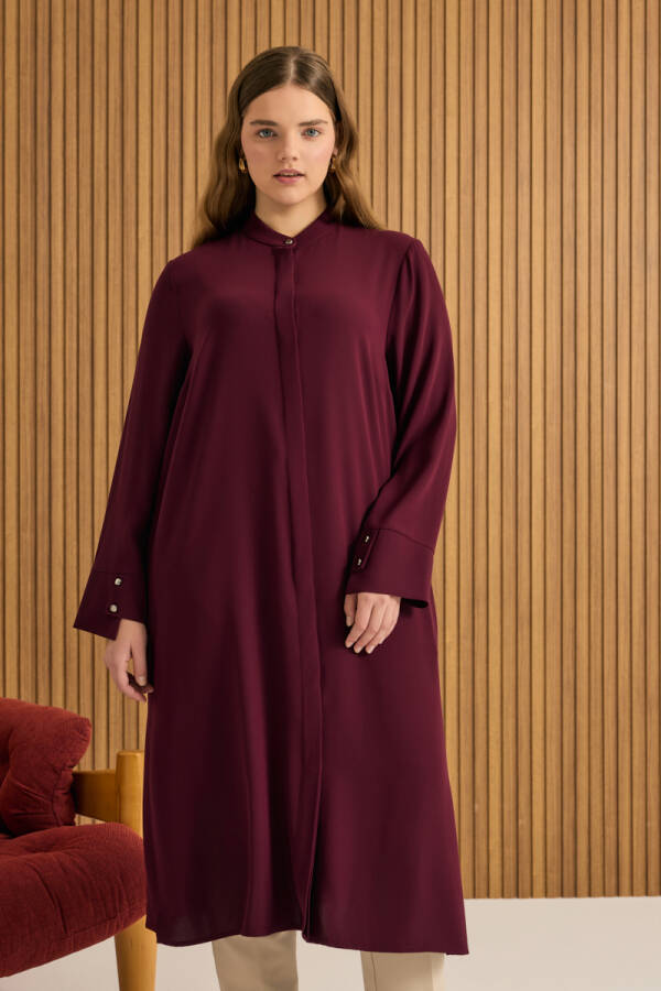 Bordo Dokuma Uzun Tunik - 4