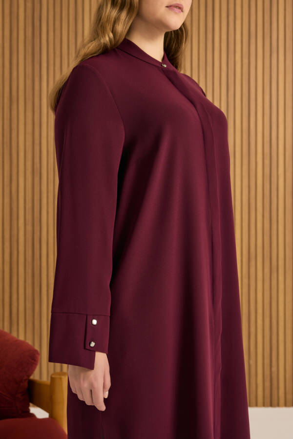 Bordo Dokuma Uzun Tunik - 5