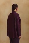 Bordo Dokusu Desenli Rayon Gömlek - 5