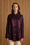 Bordo Dokusu Desenli Rayon Gömlek - 2