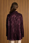 Bordo Dokusu Desenli Rayon Gömlek - 6