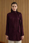 Bordo Dokusu Jakar Desenli Rayon Viscon Tunik - 4