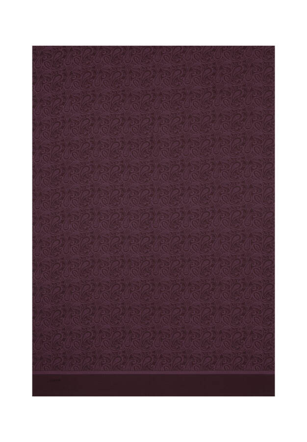 Bordo Etnik Desenli Jakar Şal - 1