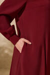Bordo Godeli Modal Elbise - 5