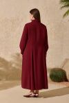 Bordo Godeli Modal Elbise - 6