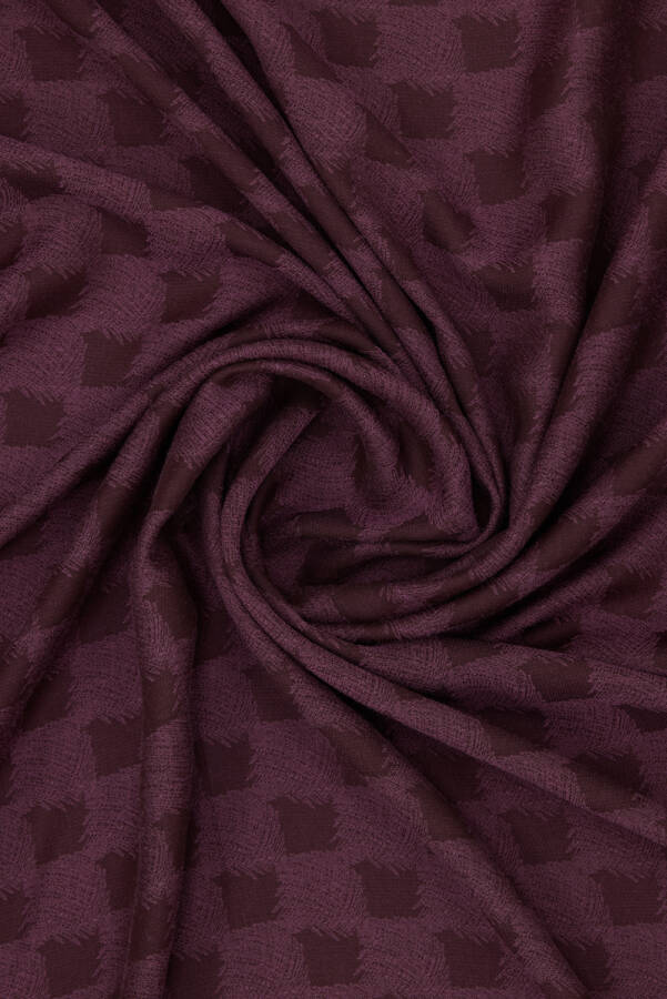 Bordo Kare Jakar Şal - 2