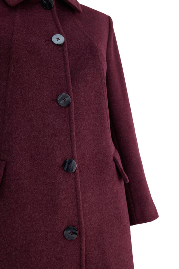 Bordo Klasik Kesim Kaşe Kaban - Aker (1)