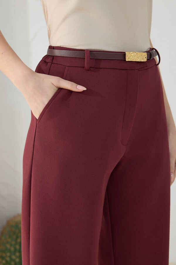 Bordo Klasik Pantolon - 5