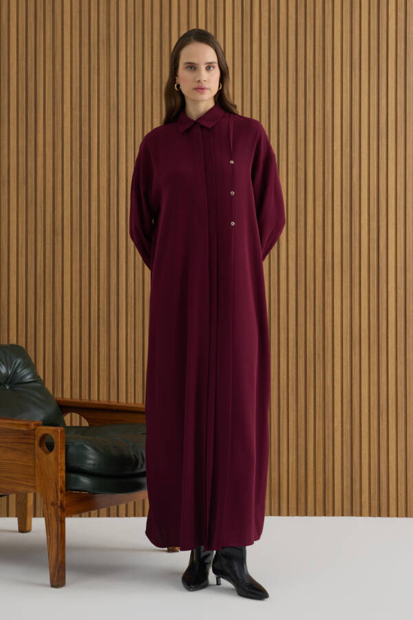 Bordo Koza Logolu Elbise - Aker (1)