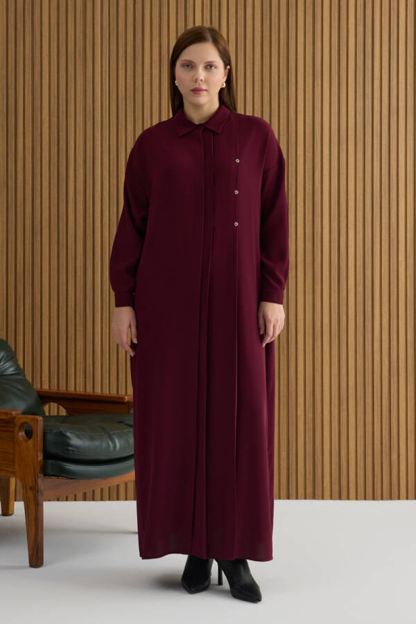 Bordo Koza Logolu Elbise - Aker (1)