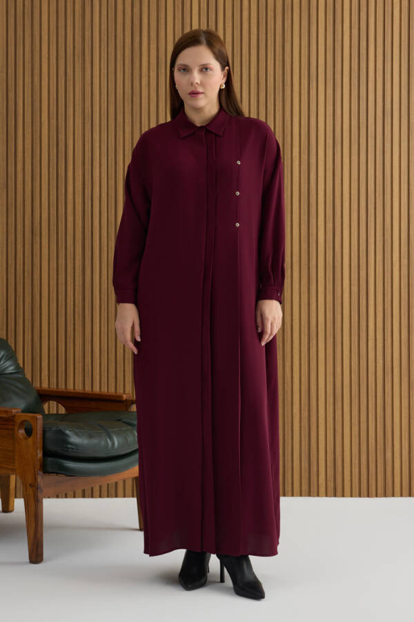 Bordo Koza Logolu Elbise - 3