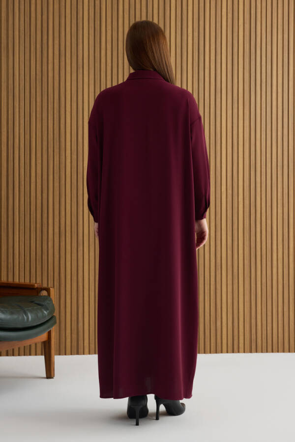 Bordo Koza Logolu Elbise - 7