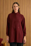 Bordo Koza Logolu Modal Tunik - 3