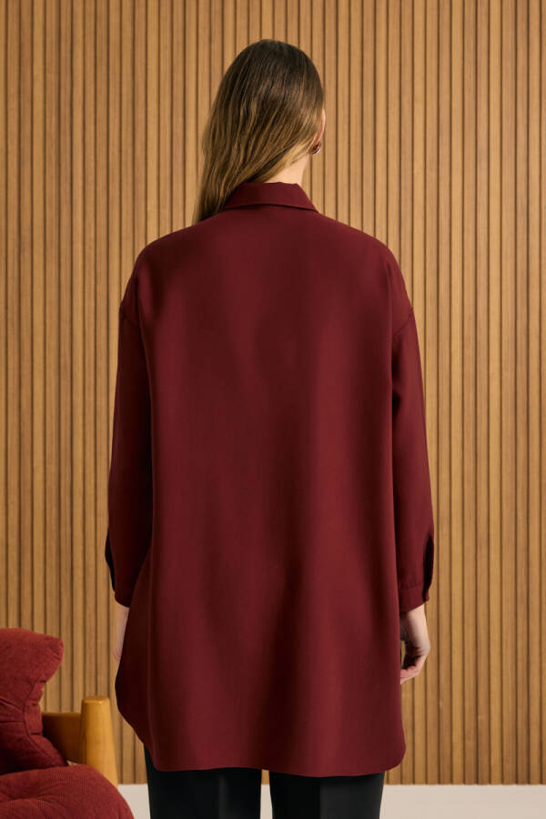 Bordo Koza Logolu Modal Tunik - 6