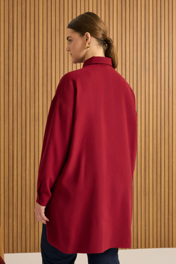 Bordo Koza Logolu Modal Tunik - 6