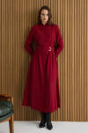 Bordo Metal Tokalı Modal Elbise - 2