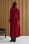 Bordo Metal Tokalı Modal Elbise - 7