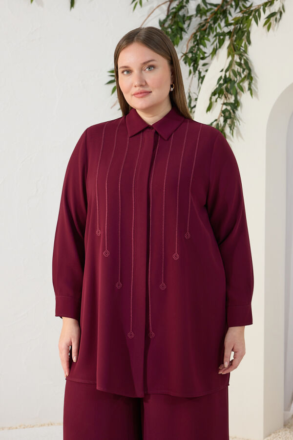 Bordo Nakışlı Takım - 2