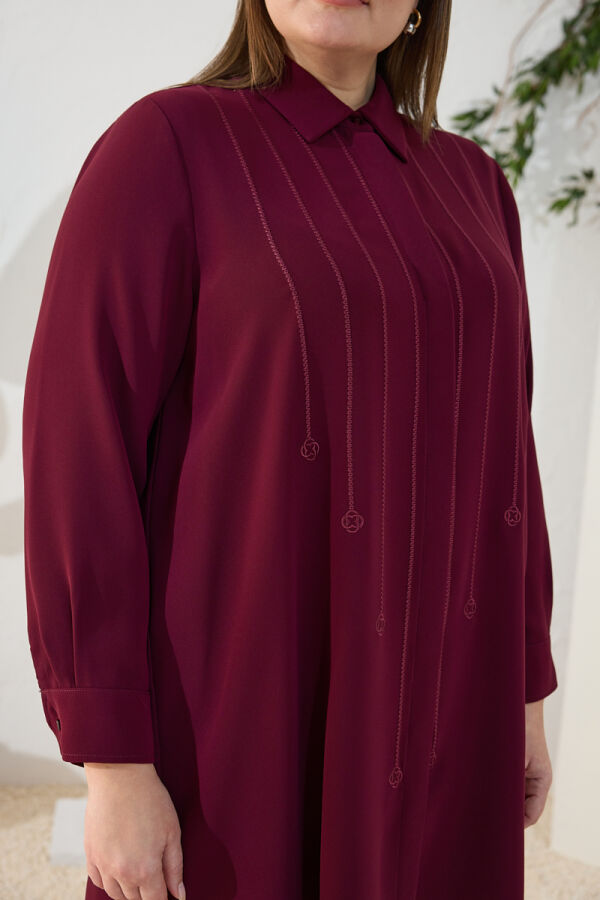 Bordo Nakışlı Takım - 5