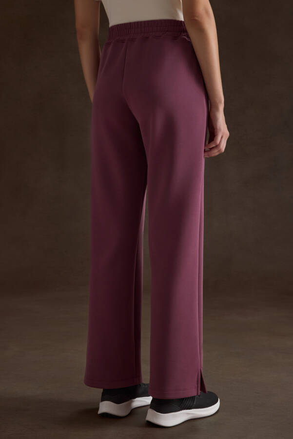 Bordo Örme Modal Beli Lastikli Pantolon - 4