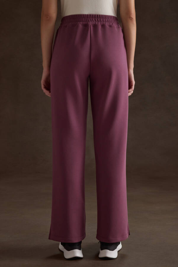 Bordo Örme Modal Beli Lastikli Pantolon - 5