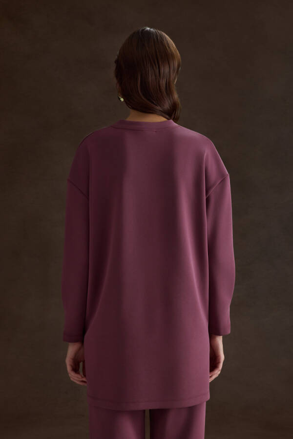 Bordo Örme Modal Sweatshirt - 6