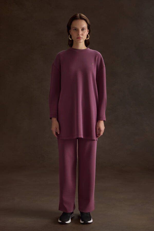 Bordo Örme Modal Sweatshirt - 1