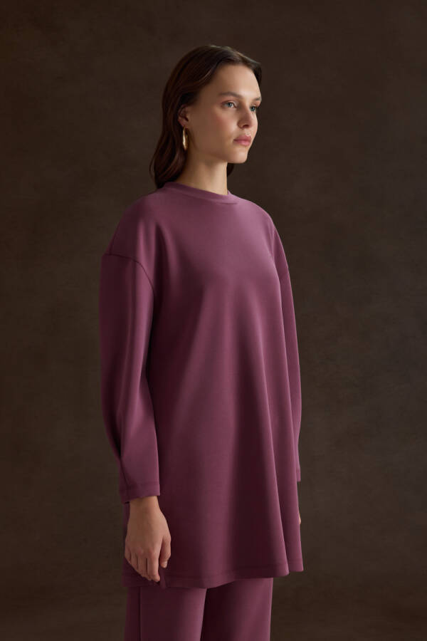 Bordo Örme Modal Sweatshirt - 3