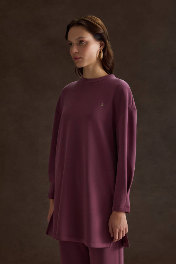 Bordo Örme Modal Sweatshirt - 4