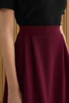 Bordo Pileli Dokuma Etek - 5