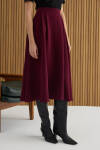 Bordo Pileli Dokuma Etek - 4