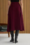 Bordo Pileli Dokuma Etek - 6