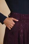 Bordo Pileli Pantolon Etek - 5
