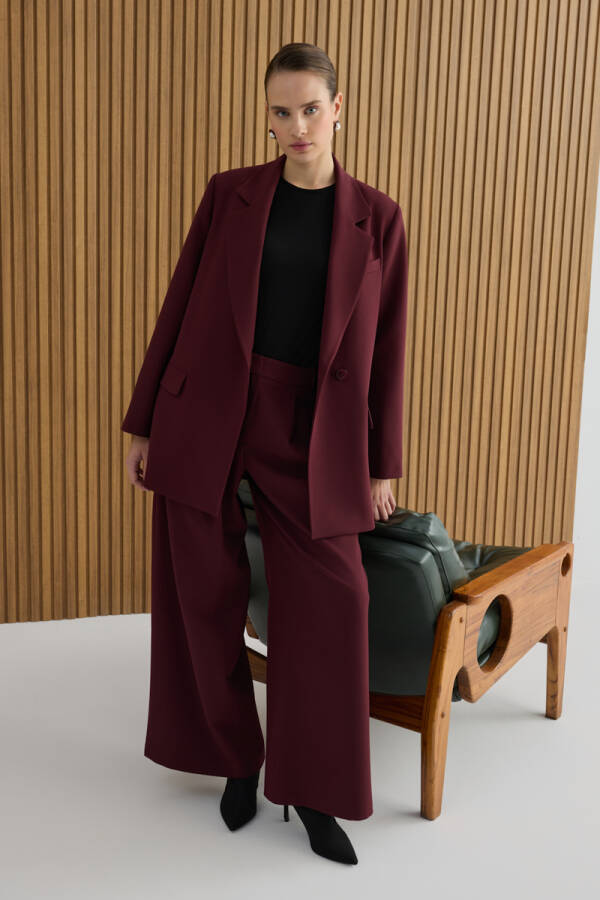 Bordo Pileli Pantolon - Aker (1)