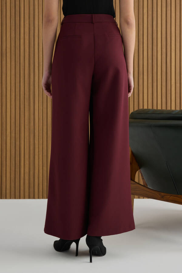 Bordo Pileli Pantolon - 6