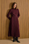 Bordo Piliseli Elbise - 1