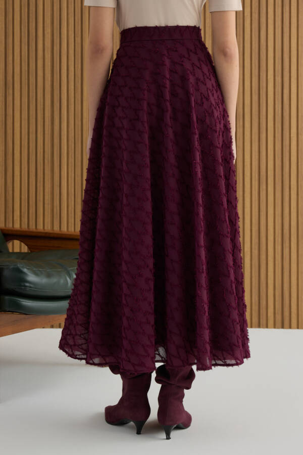 Bordo Püskül Dokulu Viscon Etek - 6