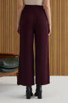 Bordo Rayon Viscon Pantolon - 7