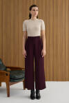Bordo Rayon Viscon Pantolon - 3