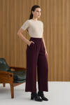 Bordo Rayon Viscon Pantolon - 4