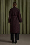 Bordo Dokulu Özel Kumaş Trençkot - 5
