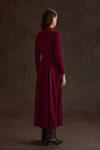 Bordo Seyyar Kuşaklı ,Kloş Örme Elbise - 6