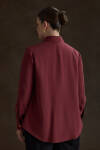 Bordo Tencel Bluz - 6