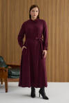 Bordo Tencel Elbise - 2