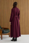 Bordo Tencel Elbise - 6