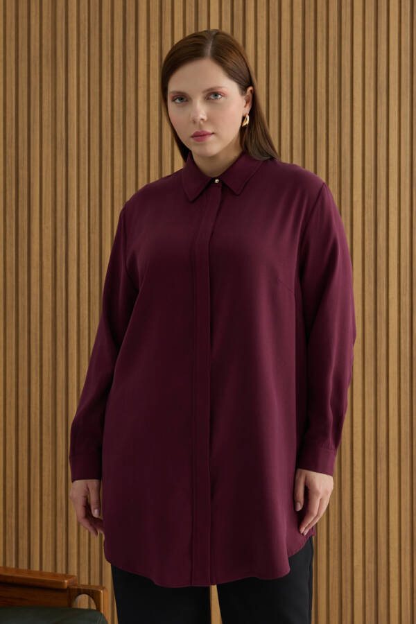 Bordo Tencel Tunik - 2