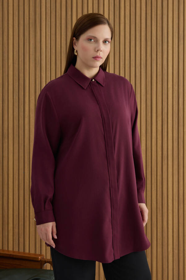 Bordo Tencel Tunik - 3