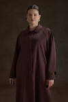 Bordo Viscon İçerikli Pardösü - 4
